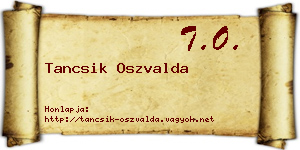 Tancsik Oszvalda névjegykártya